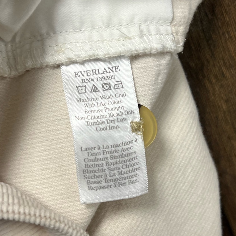 Everlane Corduroy Wide Leg High Rise Business Casual Neutral Pant Cream Size 14 - Picture 5 of 6